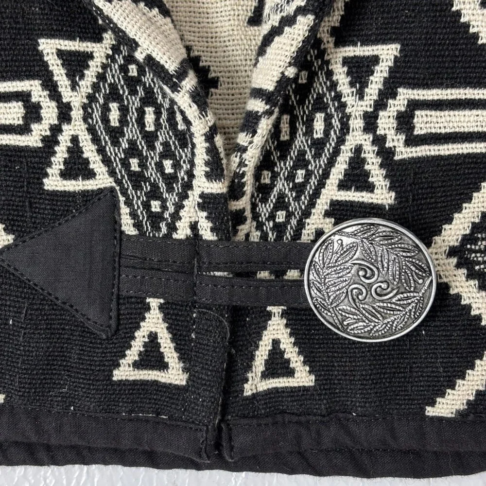 80s Vtg Pier One Imports Passports Southwest Western  Aztec Crop Jacket - Picture 7 of 9
